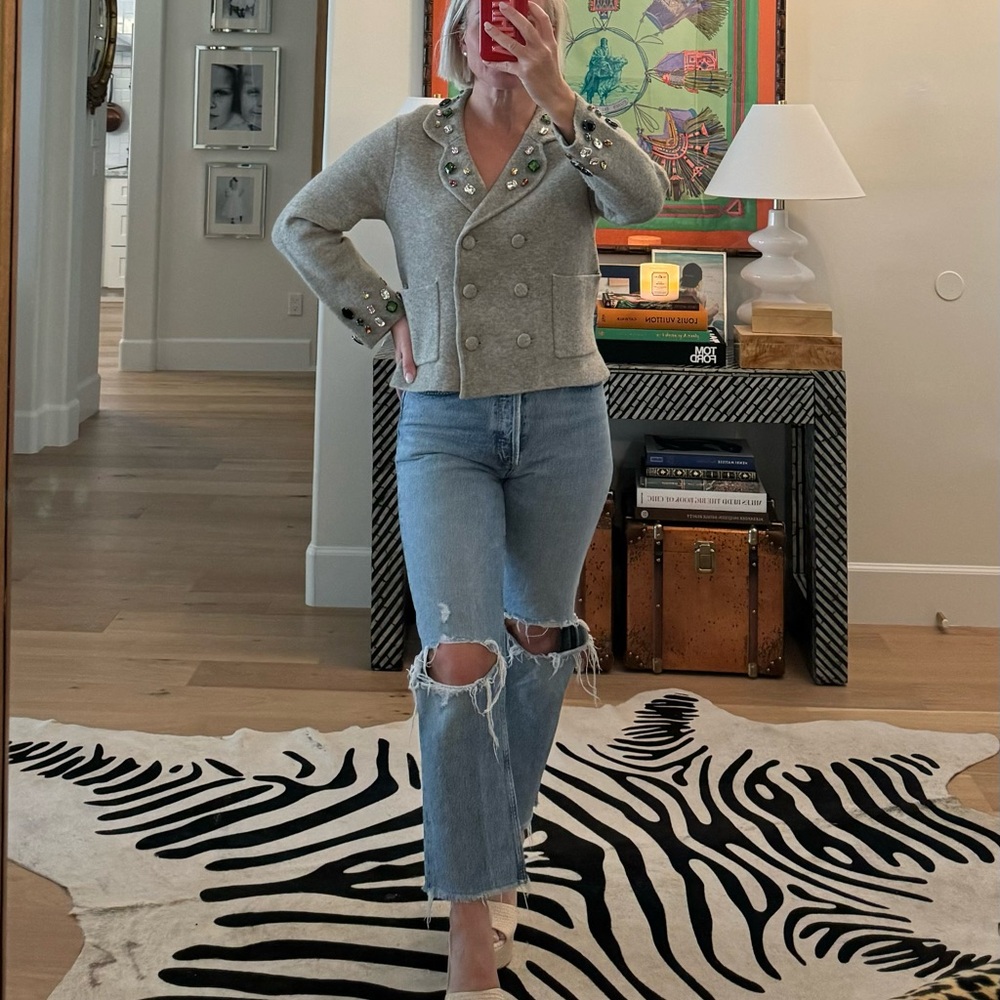 Zara Rhinestone Knit Blazer - Picture 4 of 4